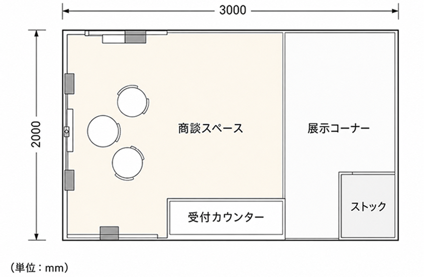 平面図（ブールレイアウト例）